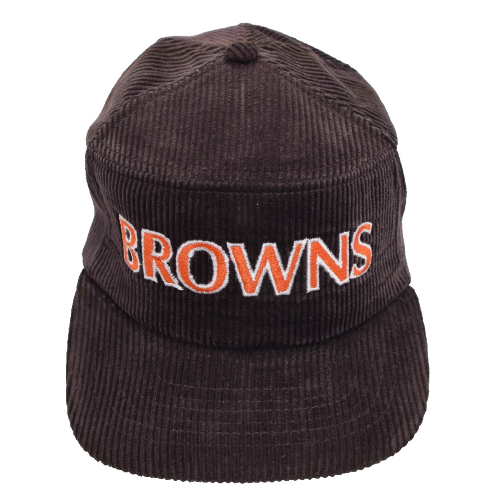 Vintage Cleveland Browns Embroidered Corduroy Snapback Hat Cap - Adult 19" - 24"